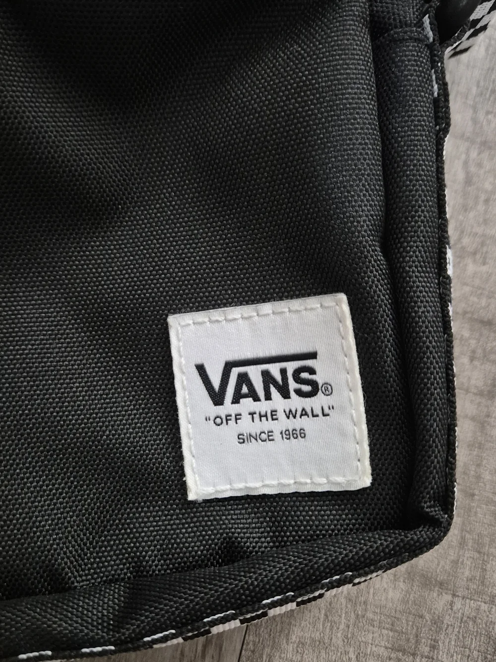 Vans Black Crossbody with Checkerboard Strap - Picture 2 of 6